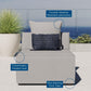 Modway Saybrook Outdoor Patio Upholstered Sectional Sofa Armless Chair FredCo