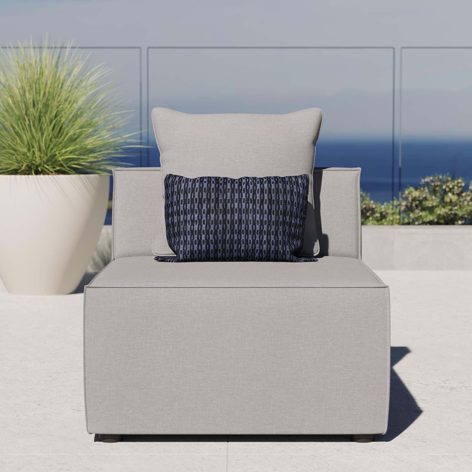 Modway Saybrook Outdoor Patio Upholstered Sectional Sofa Armless Chair FredCo