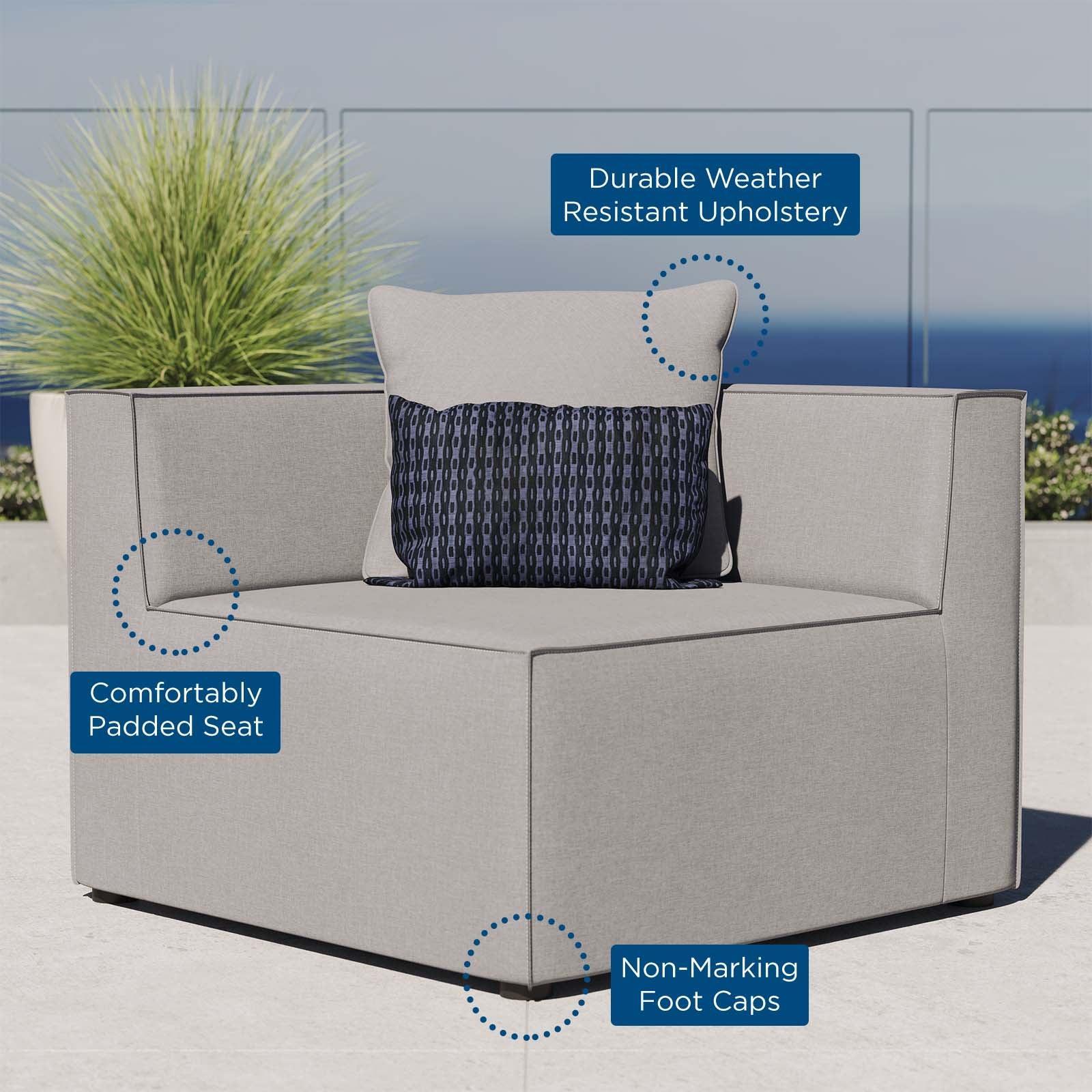 Modway Saybrook Outdoor Patio Upholstered Sectional Sofa Corner Chair FredCo