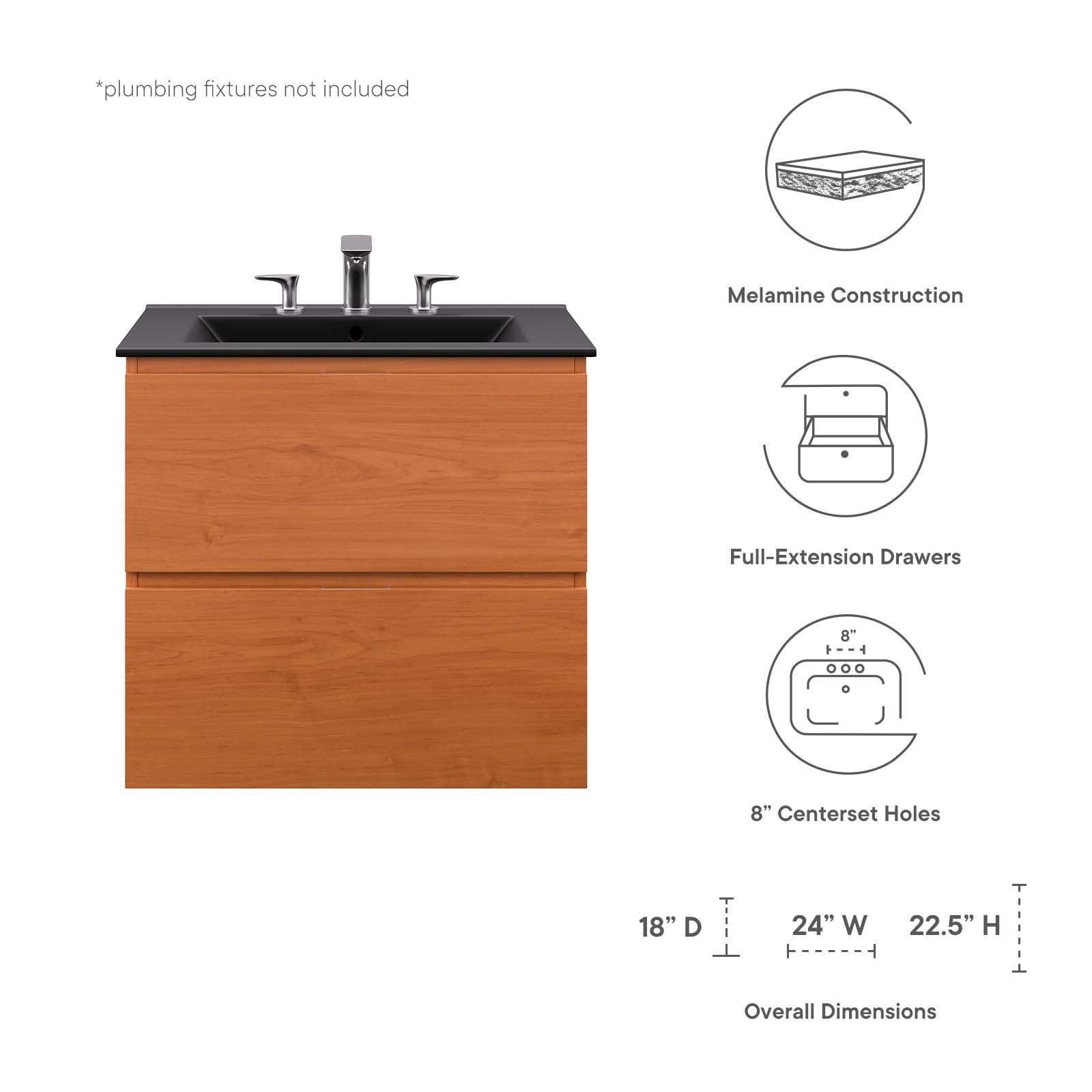Modway Scenic 24" Wall-Mount Bathroom Vanity FredCo