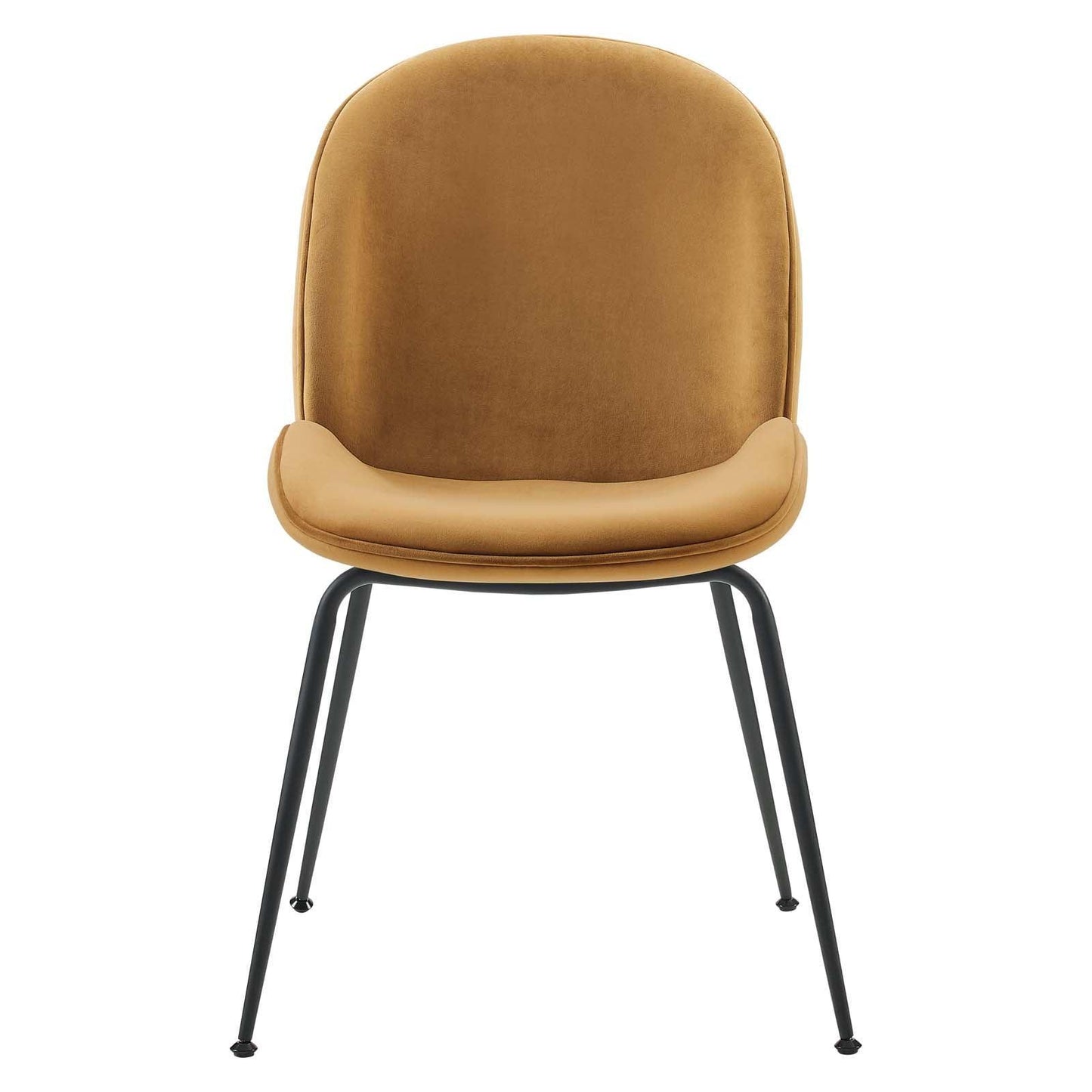 Modway Scoop Black Powder Coated Steel Leg Performance Velvet Dining Chairs - Set of 2 FredCo
