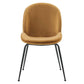 Modway Scoop Black Powder Coated Steel Leg Performance Velvet Dining Chairs - Set of 2 FredCo