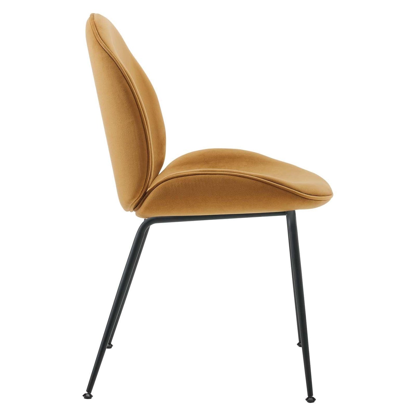 Modway Scoop Black Powder Coated Steel Leg Performance Velvet Dining Chairs - Set of 2 FredCo