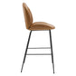 Modway Scoop Black Powder Coated Steel Leg Vegan Leather Bar Stool FredCo