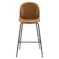 Modway Scoop Black Powder Coated Steel Leg Vegan Leather Bar Stool FredCo