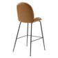 Modway Scoop Black Powder Coated Steel Leg Vegan Leather Bar Stool FredCo