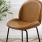 Modway Scoop Black Powder Coated Steel Leg Vegan Leather Bar Stool FredCo
