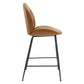 Modway Scoop Black Powder Coated Steel Leg Vegan Leather Counter Stool FredCo
