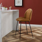 Modway Scoop Black Powder Coated Steel Leg Vegan Leather Counter Stool FredCo