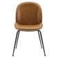 Modway Scoop Black Powder Coated Steel Leg Vegan Leather Dining Chairs - Set of 2 FredCo