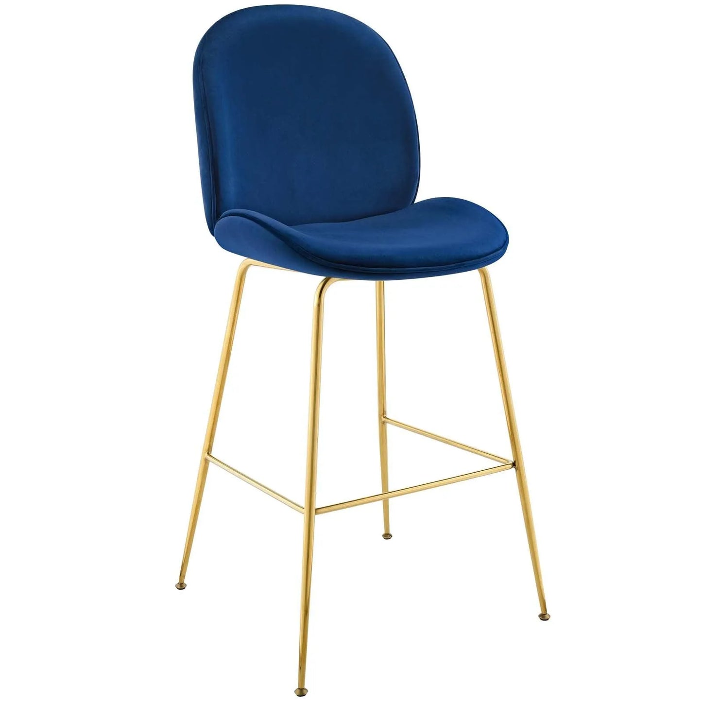 Modway Scoop Gold Stainless Steel Leg Performance Velvet Bar Stool FredCo
