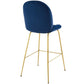 Modway Scoop Gold Stainless Steel Leg Performance Velvet Bar Stool FredCo