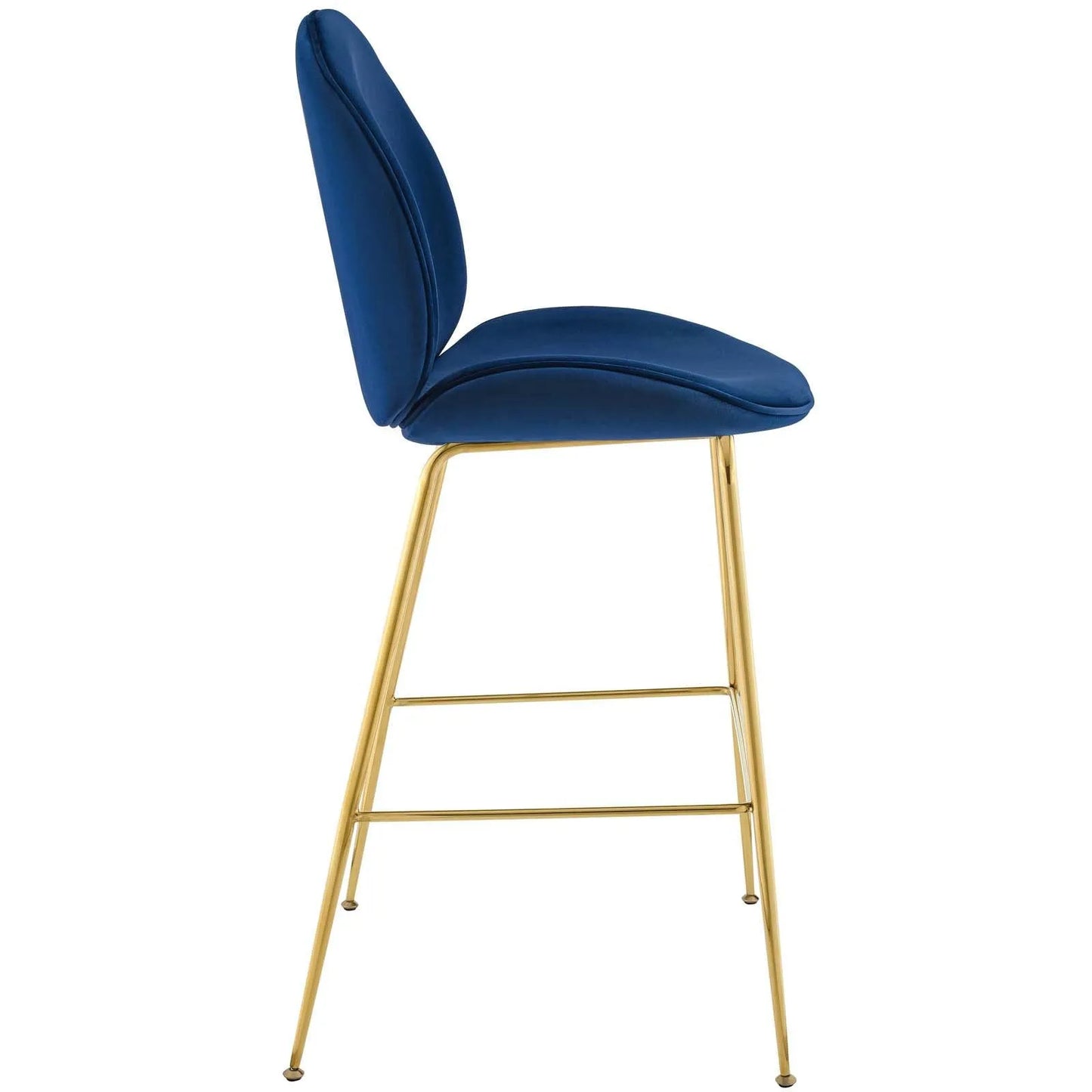 Modway Scoop Gold Stainless Steel Leg Performance Velvet Bar Stool FredCo