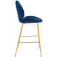 Modway Scoop Gold Stainless Steel Leg Performance Velvet Bar Stool FredCo