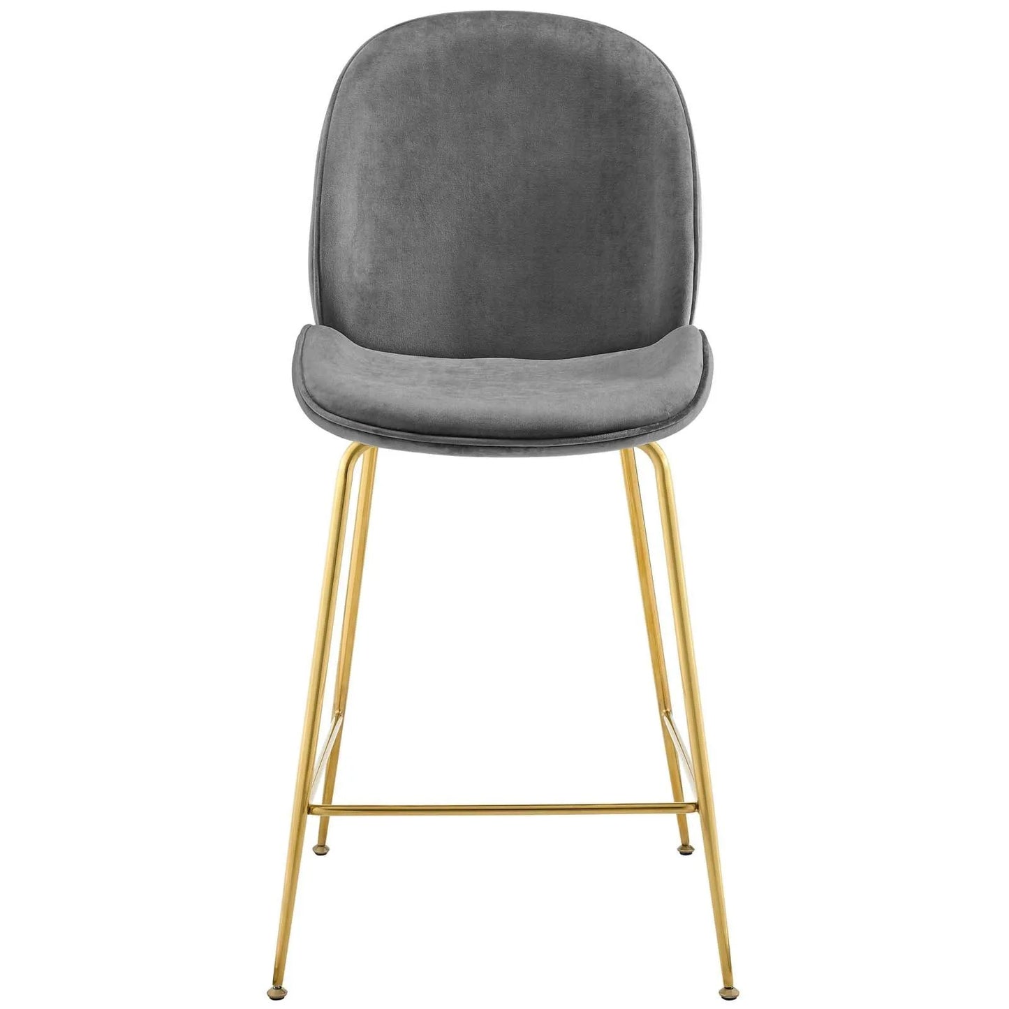 Modway Scoop Gold Stainless Steel Leg Performance Velvet Counter Stool FredCo