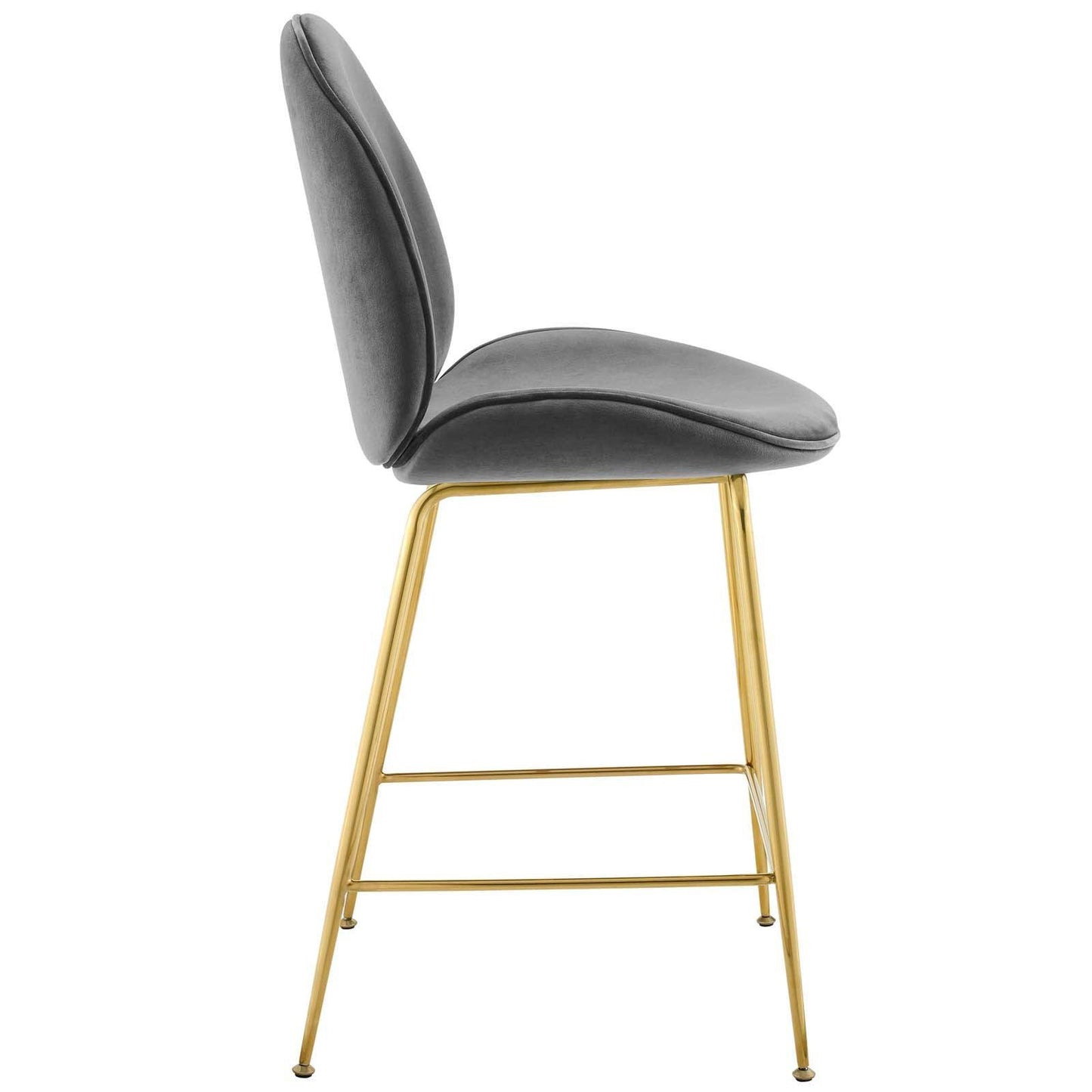 Modway Scoop Gold Stainless Steel Leg Performance Velvet Counter Stool FredCo