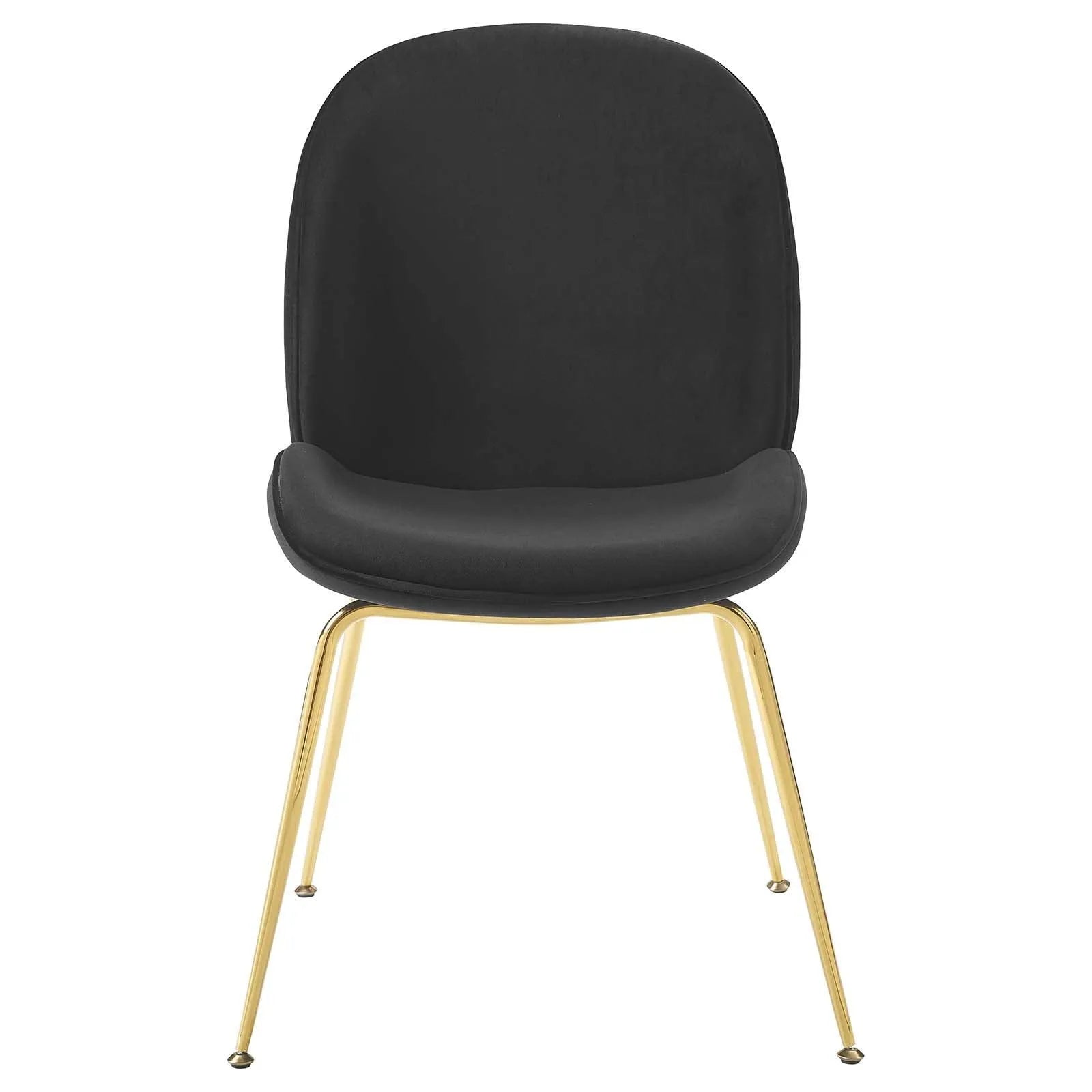 Modway Scoop Gold Stainless Steel Leg Performance Velvet Dining Chair FredCo
