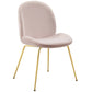 Modway Scoop Gold Stainless Steel Leg Performance Velvet Dining Chair FredCo