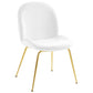Modway Scoop Gold Stainless Steel Leg Performance Velvet Dining Chair FredCo