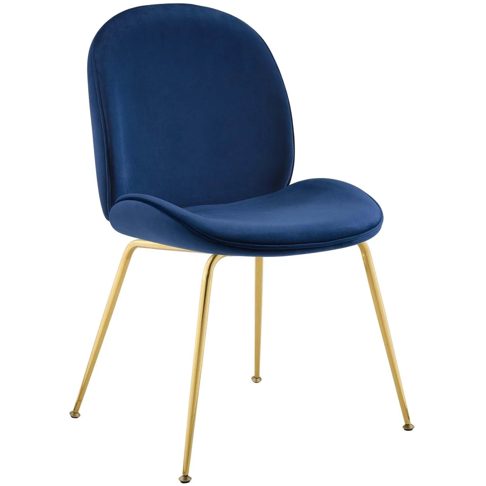Modway Scoop Gold Stainless Steel Leg Performance Velvet Dining Chair FredCo