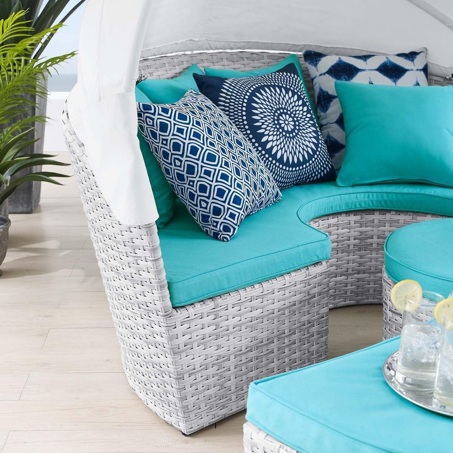 Modway Scottsdale Canopy Sunbrella® Outdoor Patio Daybed FredCo