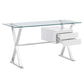 Modway Sector 56" Glass Top Glass Office Desk FredCo