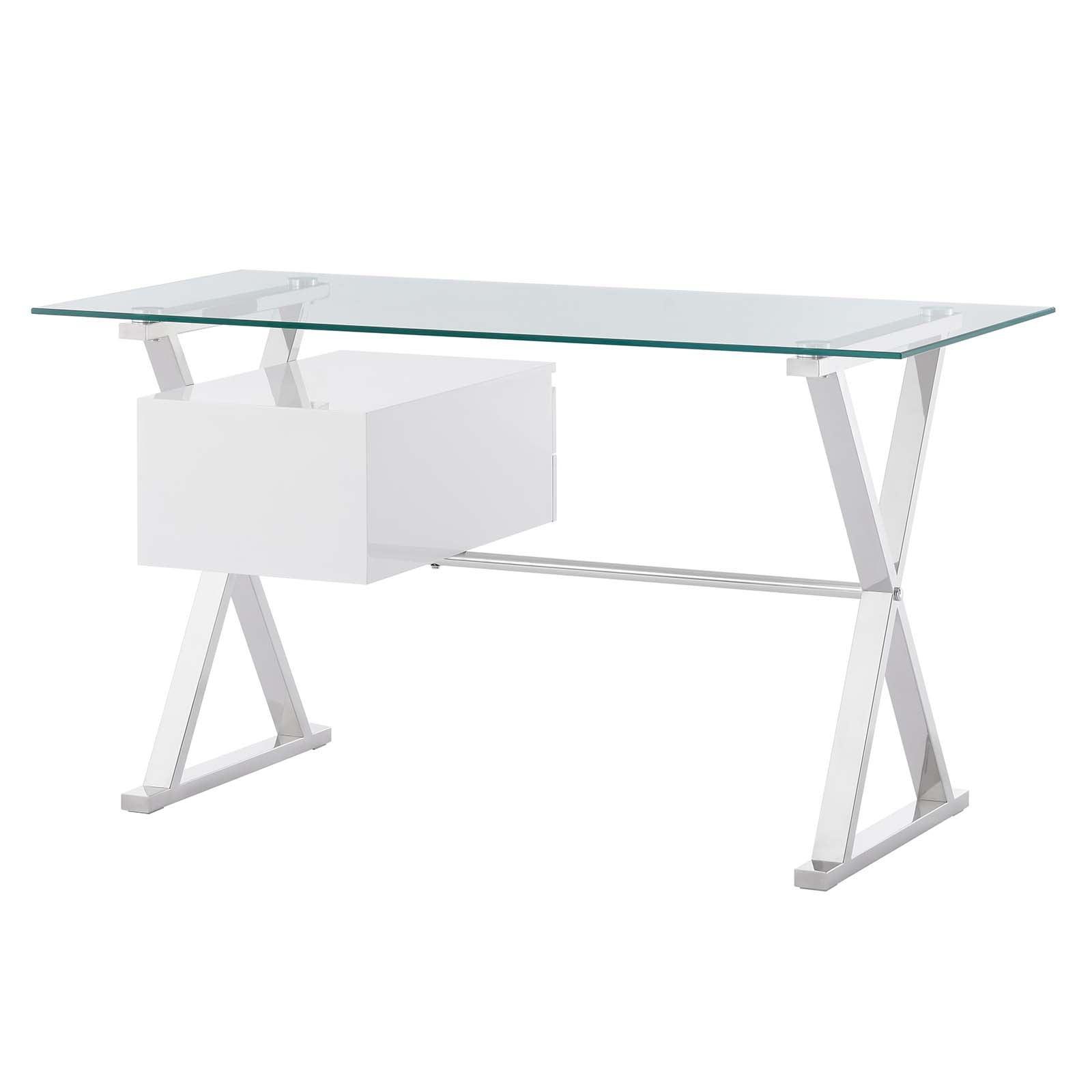Modway Sector 56" Glass Top Glass Office Desk FredCo