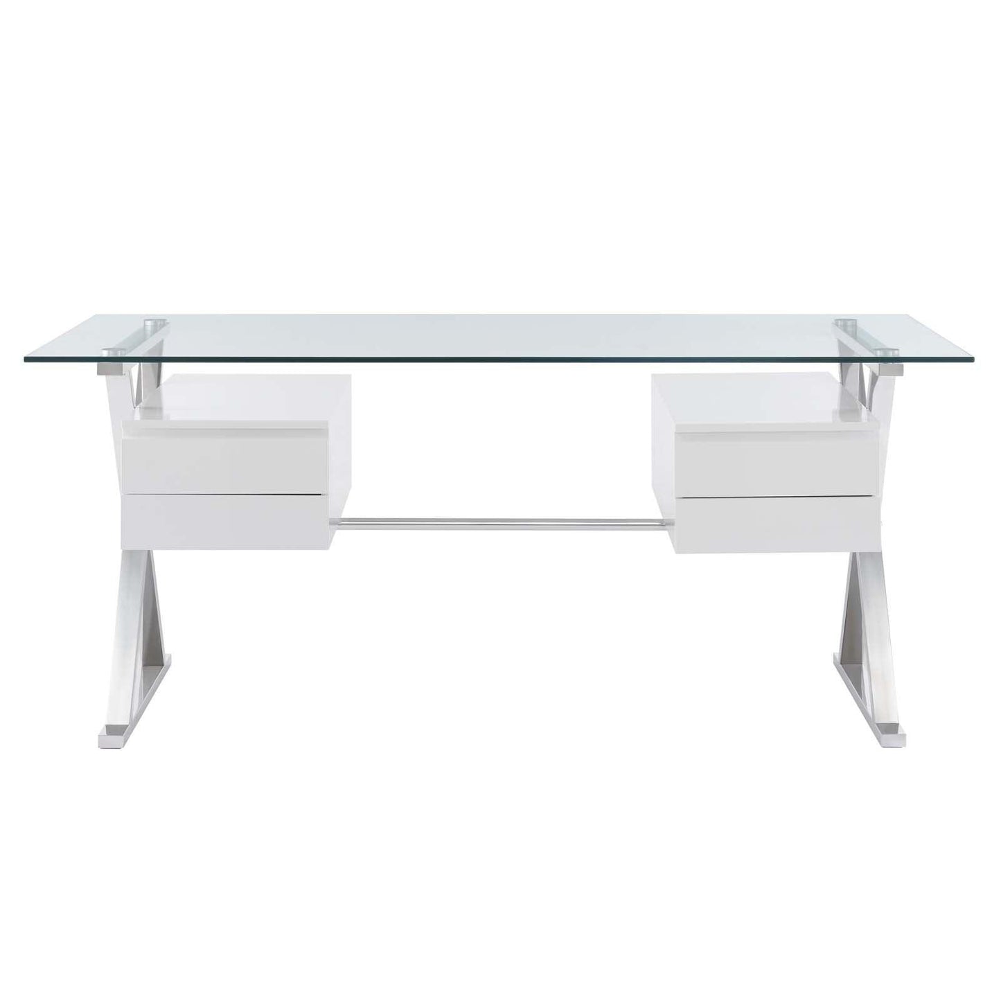 Modway Sector 71" Glass Top Glass Office Desk FredCo