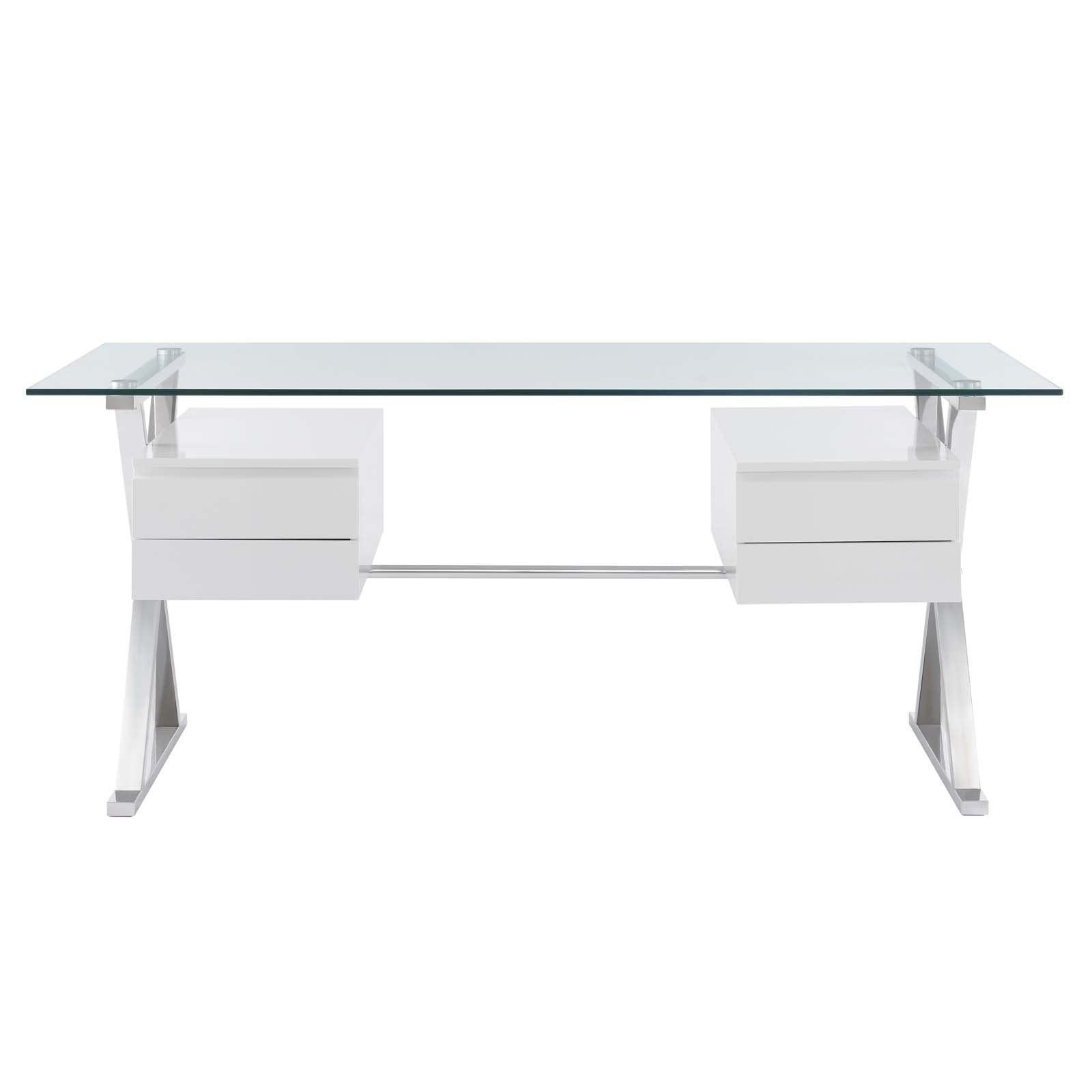 Modway Sector 71" Glass Top Glass Office Desk FredCo