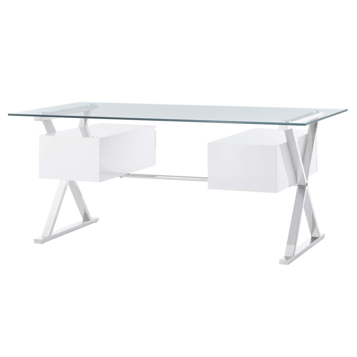 Modway Sector 71" Glass Top Glass Office Desk FredCo