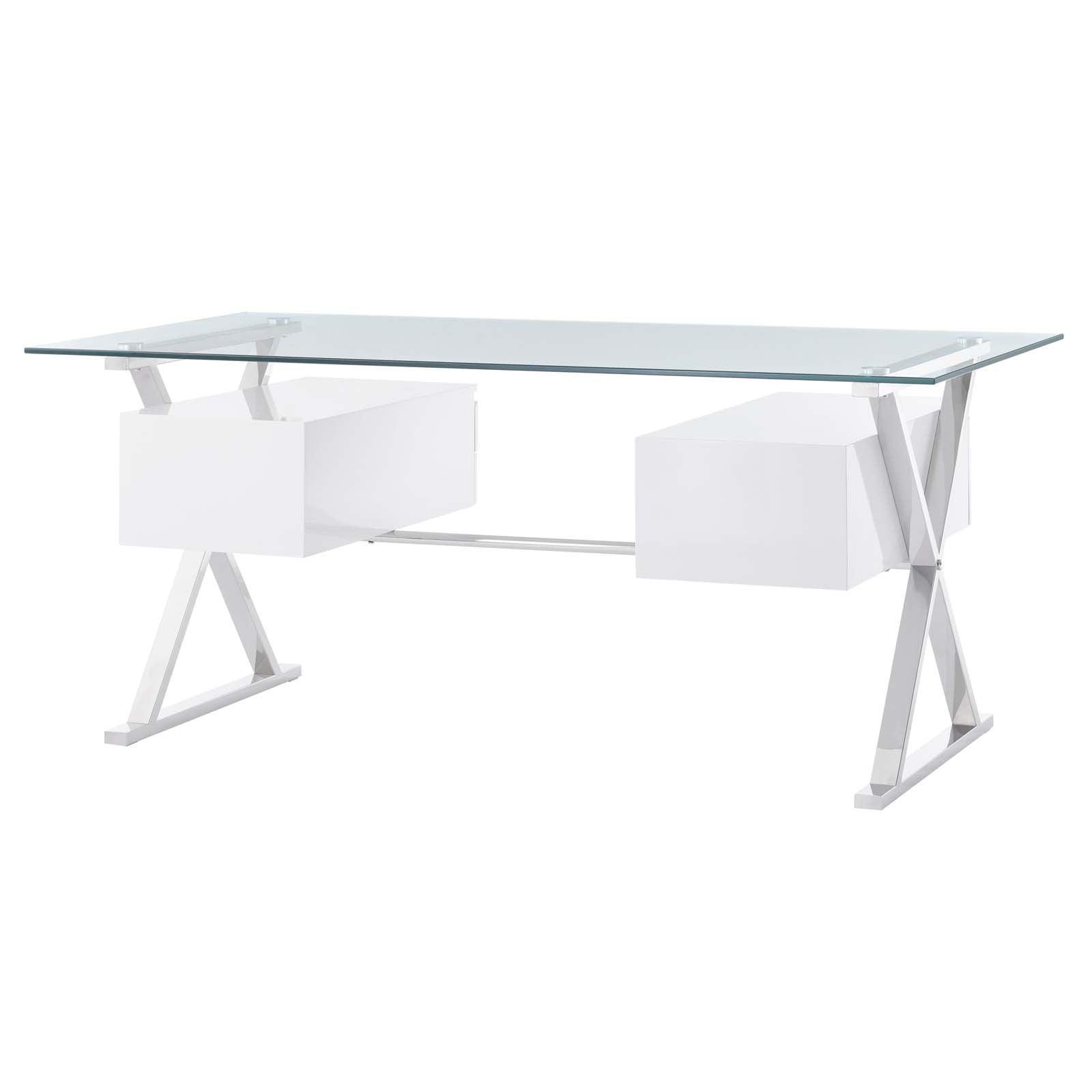 Modway Sector 71" Glass Top Glass Office Desk FredCo
