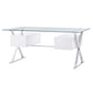 Modway Sector 71" Glass Top Glass Office Desk FredCo