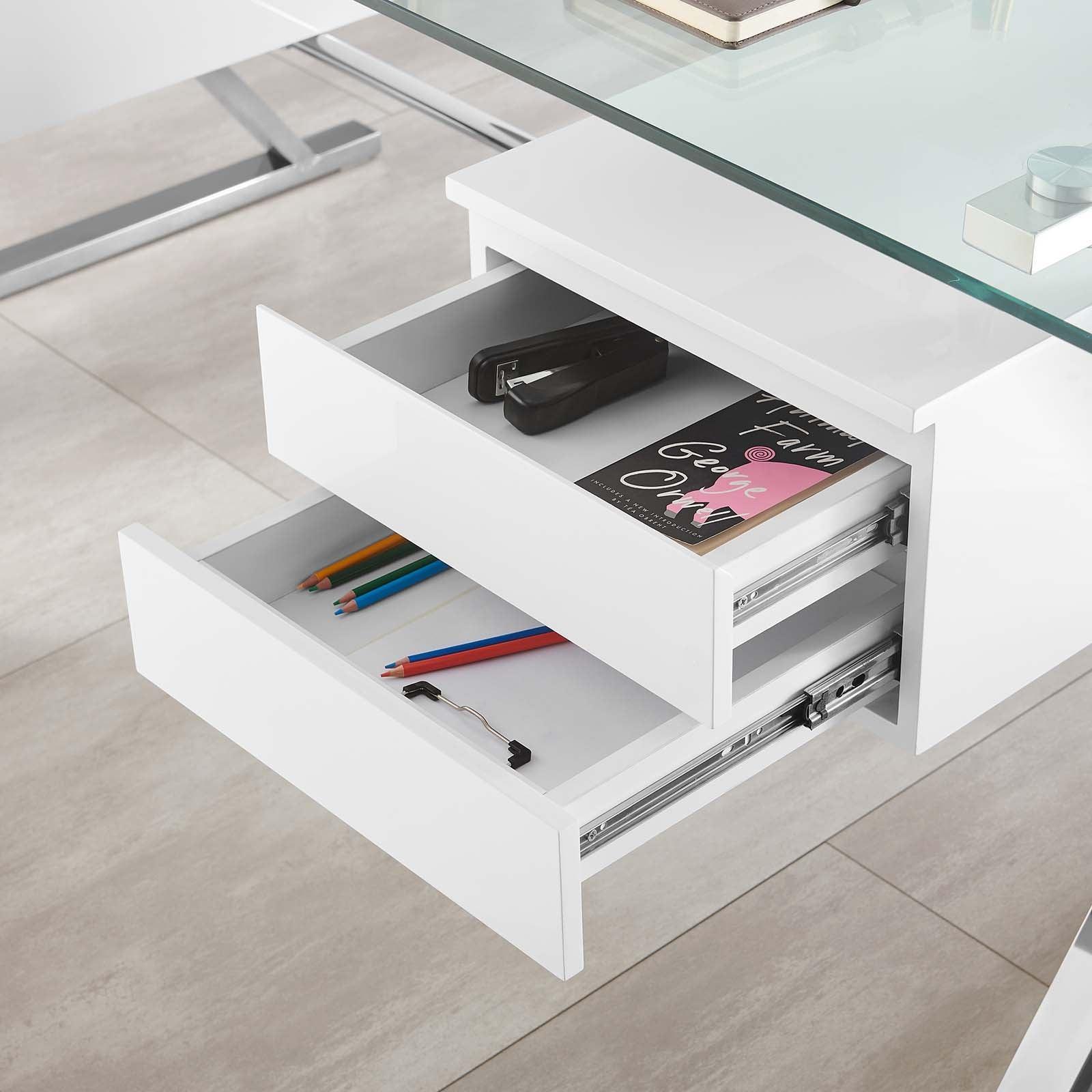 Modway Sector 71" Glass Top Glass Office Desk FredCo