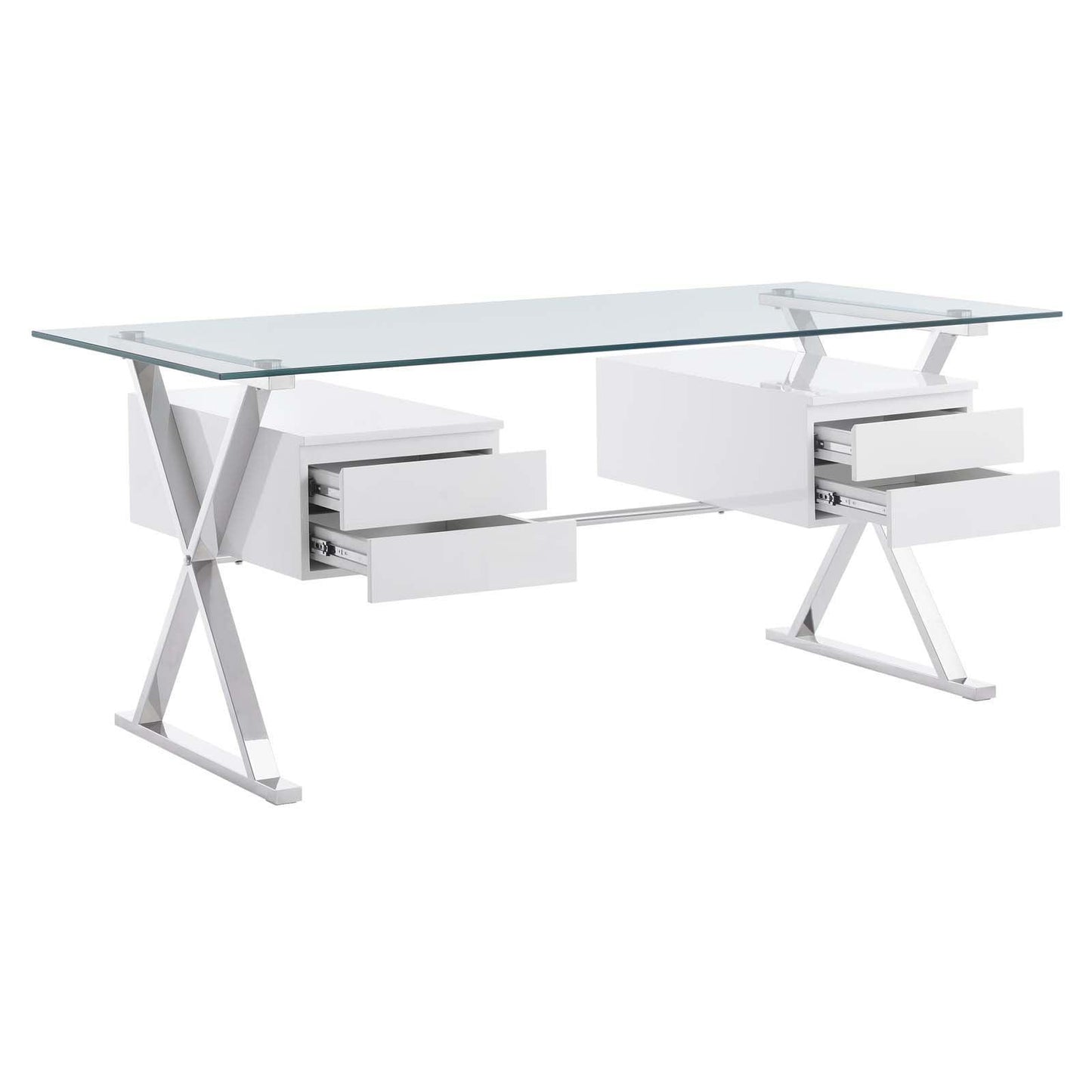 Modway Sector 71" Glass Top Glass Office Desk FredCo