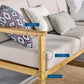 Modway Sedona Outdoor Patio Eucalyptus Wood Right-Facing Loveseat FredCo
