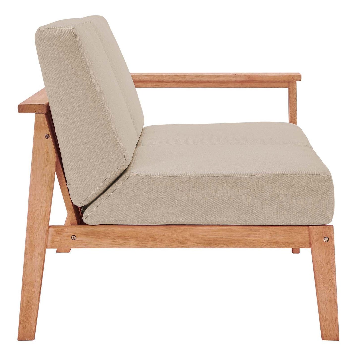 Modway Sedona Outdoor Patio Eucalyptus Wood Right-Facing Loveseat FredCo
