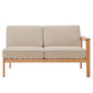Modway Sedona Outdoor Patio Eucalyptus Wood Right-Facing Loveseat FredCo