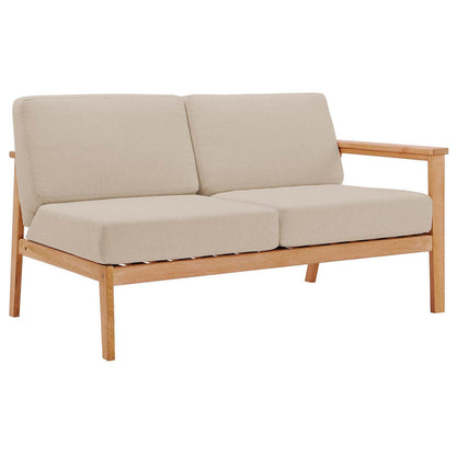 Modway Sedona Outdoor Patio Eucalyptus Wood Right-Facing Loveseat FredCo