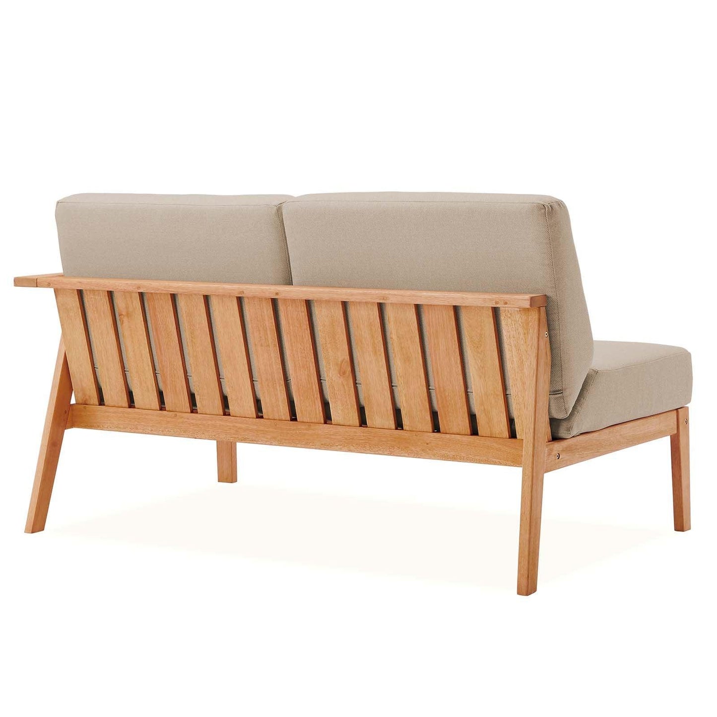Modway Sedona Outdoor Patio Eucalyptus Wood Right-Facing Loveseat FredCo