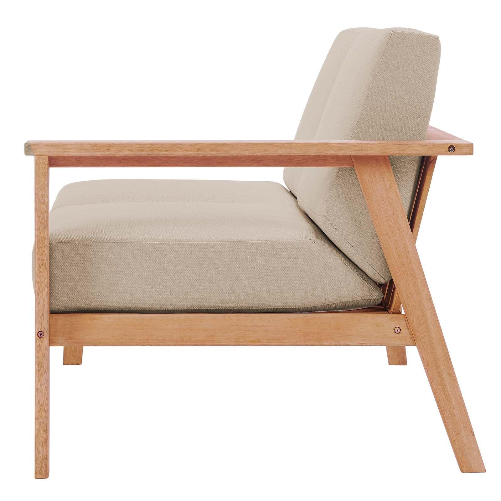 Modway Sedona Outdoor Patio Eucalyptus Wood Right-Facing Loveseat FredCo