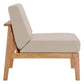 Modway Sedona Outdoor Patio Eucalyptus Wood Sectional Sofa Armless Chair FredCo