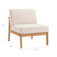 Modway Sedona Outdoor Patio Eucalyptus Wood Sectional Sofa Armless Chair FredCo
