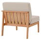 Modway Sedona Outdoor Patio Eucalyptus Wood Sectional Sofa Armless Chair FredCo