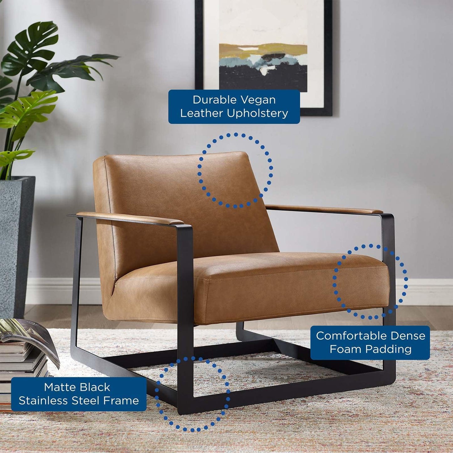 Modway Seg Vegan Leather Accent Chair FredCo