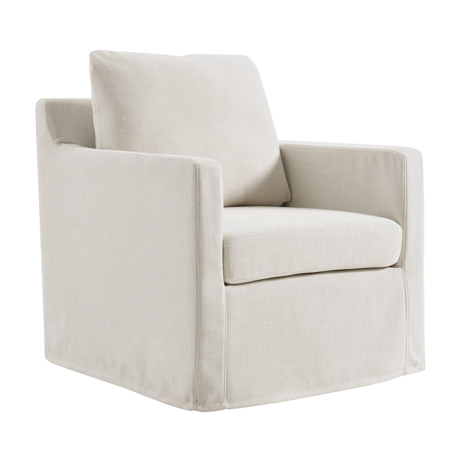 Modway Serene Linen Slipcovered Swivel Armchair FredCo