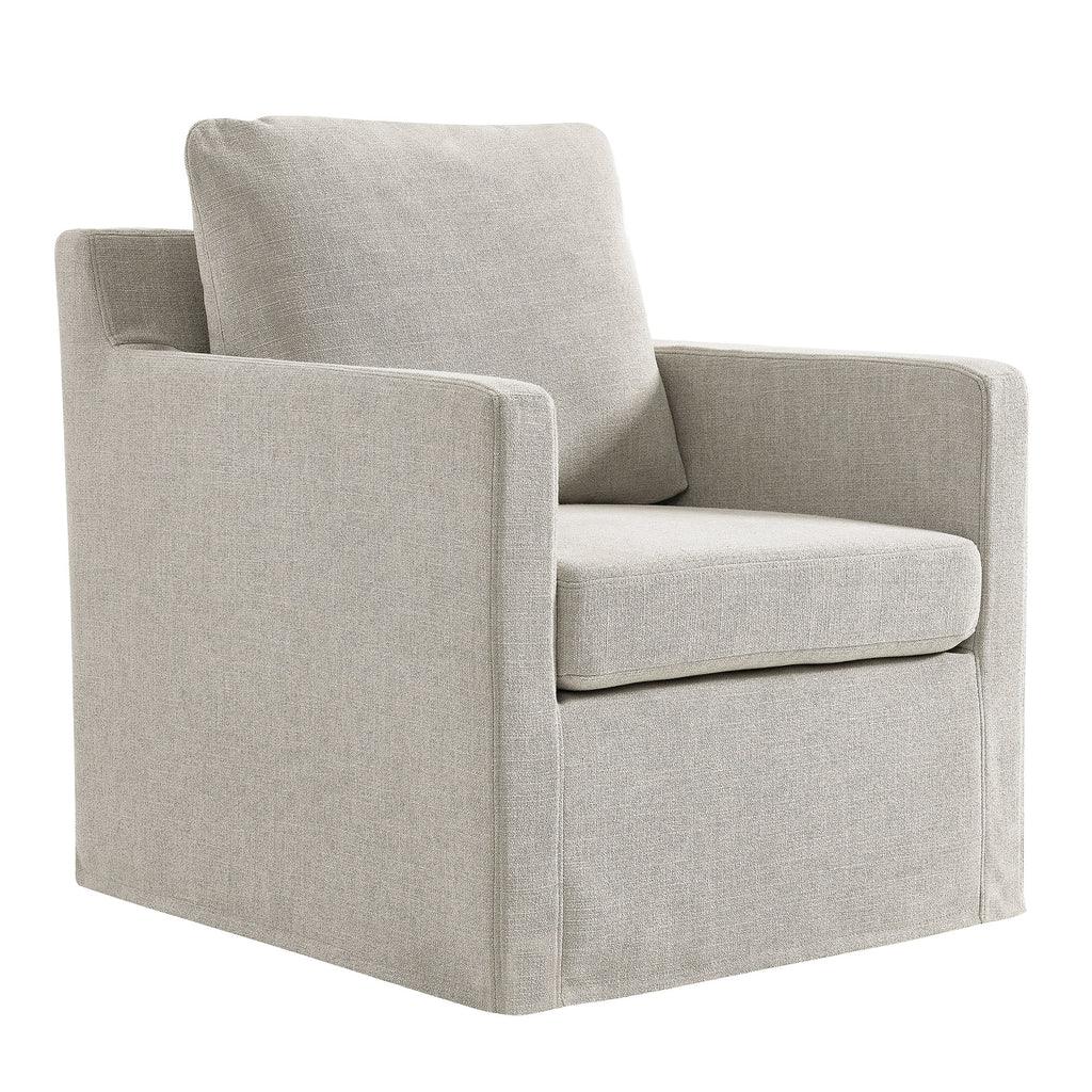 Modway Serene Linen Slipcovered Swivel Armchair FredCo
