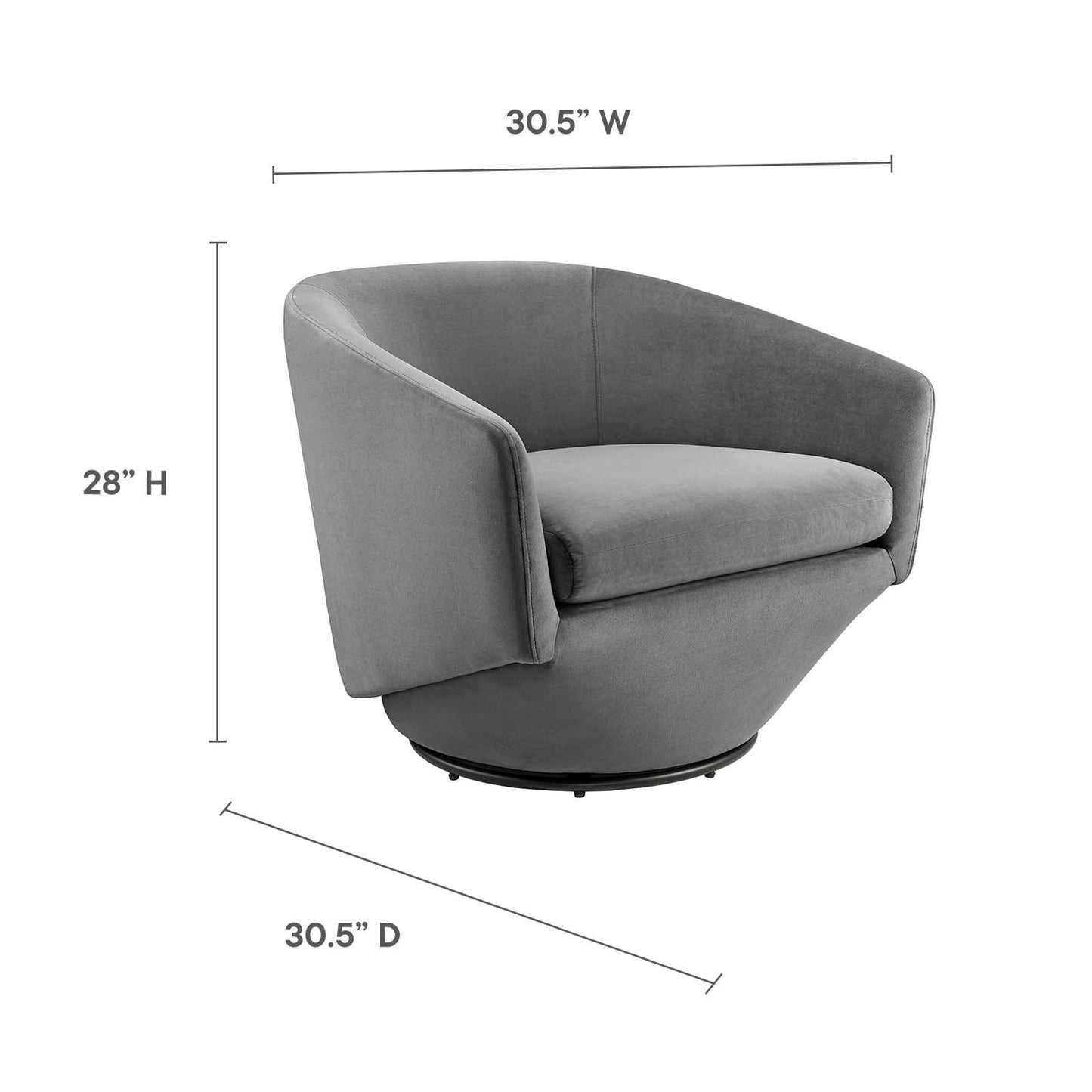 Modway Series Performance Velvet Fabric Swivel Chair FredCo