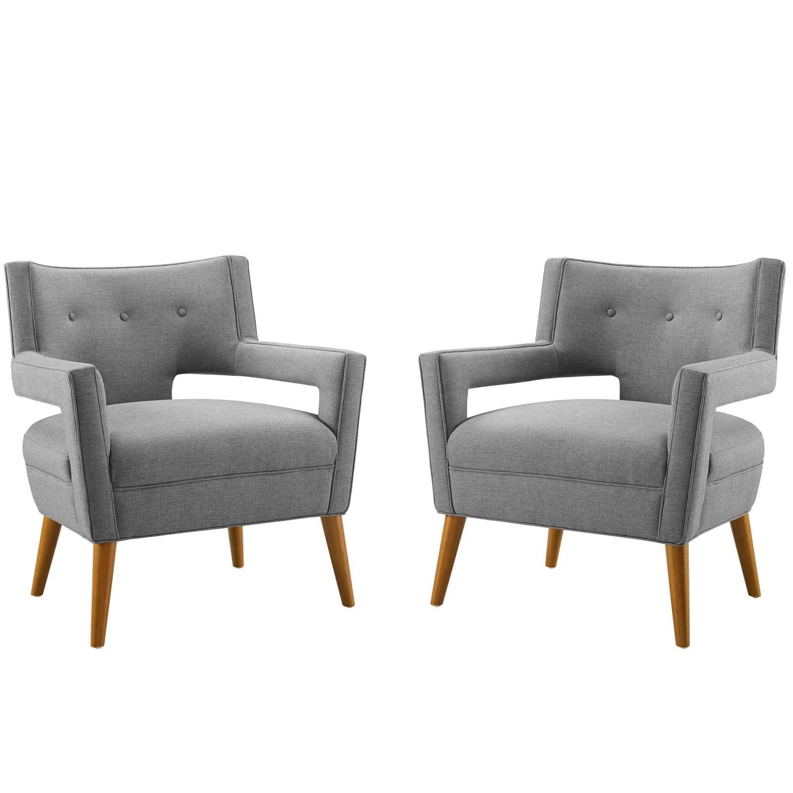 Modway Sheer Upholstered Fabric Armchair Set of 2 FredCo