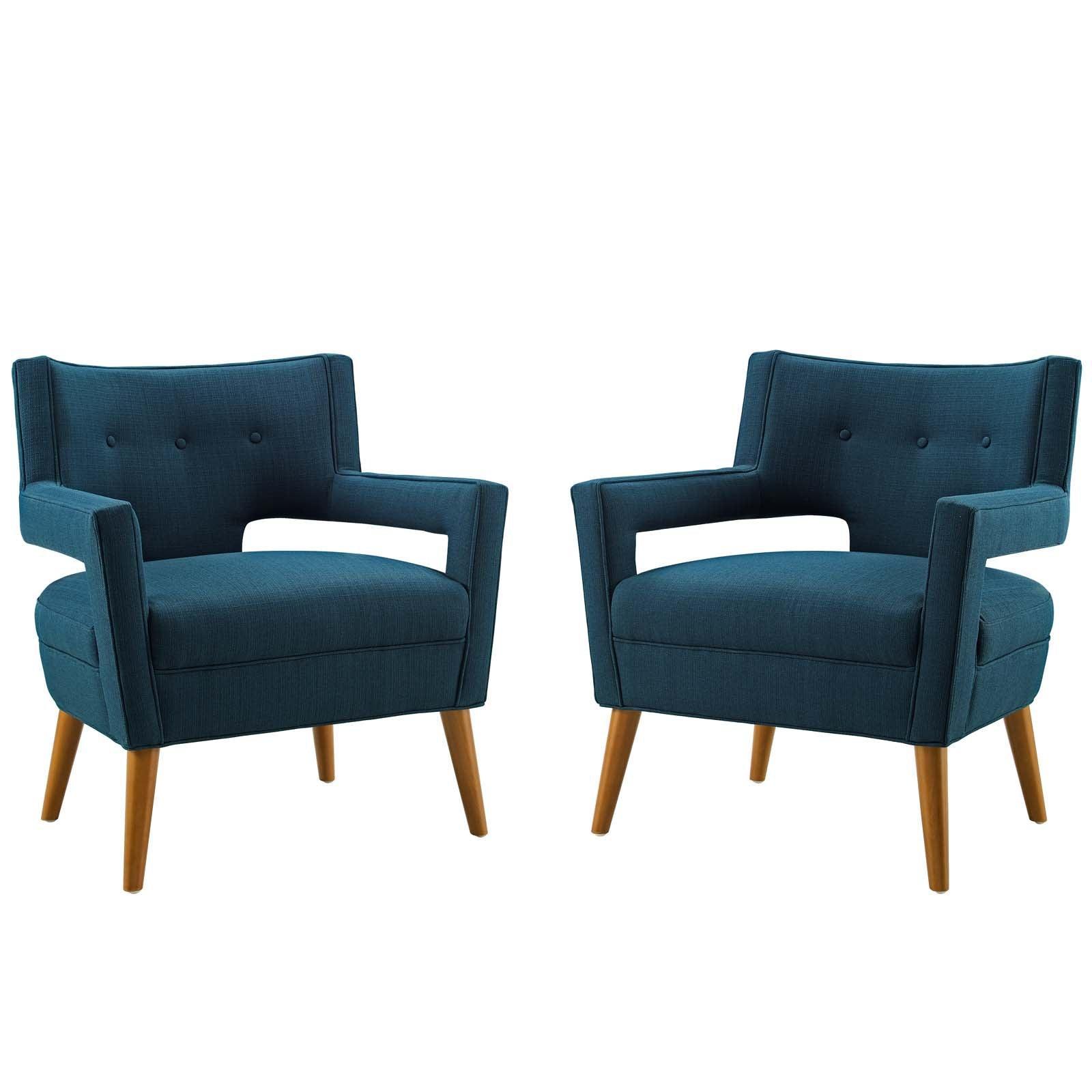 Modway Sheer Upholstered Fabric Armchair Set of 2 FredCo