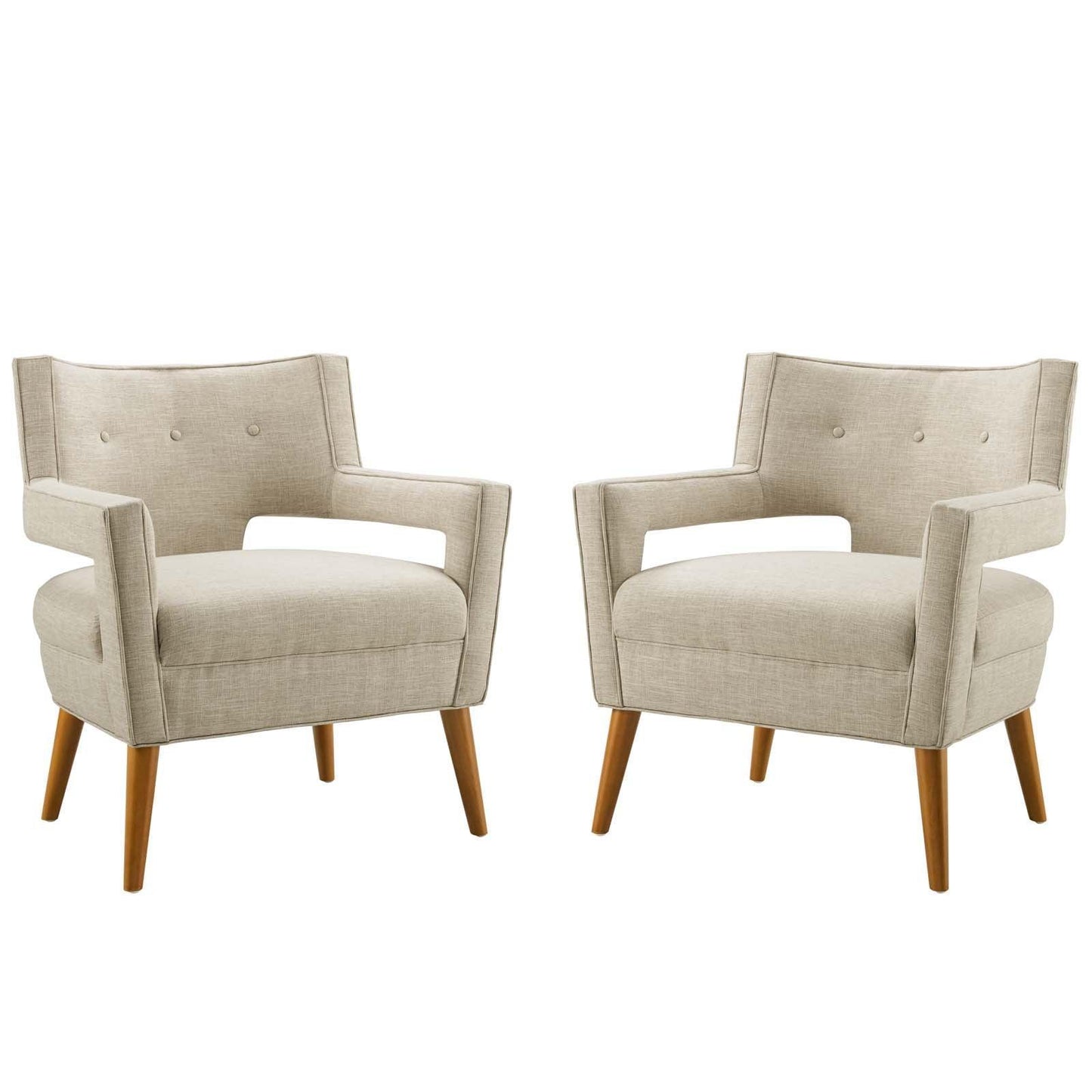 Modway Sheer Upholstered Fabric Armchair Set of 2 FredCo